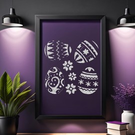 Easter Eggs & Flowers Stencil – 5.5x5.5 Inch Plastic Reusable Template for DIY Painting, Crafts, Card Making & Home Decor