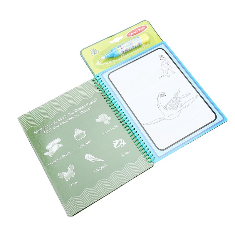 Water Colouring Book, Reusable Colour with Water Activity Book with
