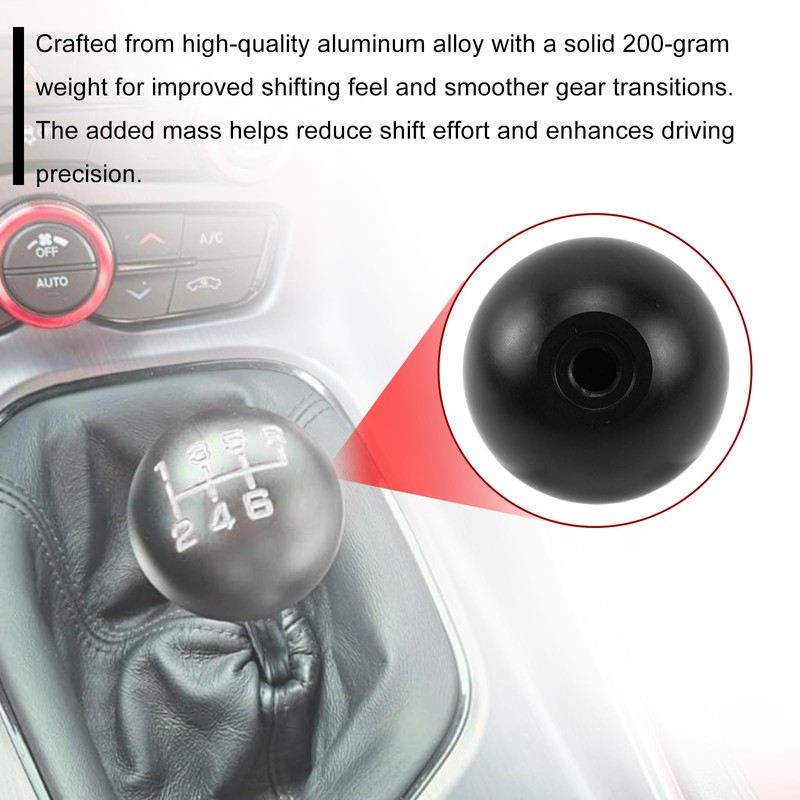 6 Speed Weighted Aluminum Shift Knob 3/8"-16 Thread