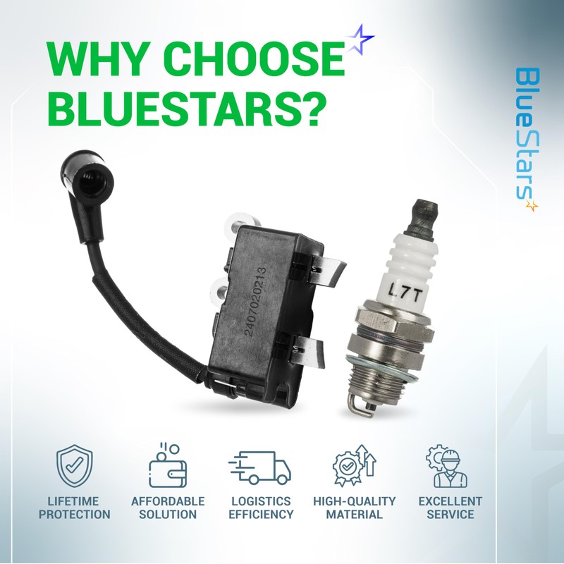 BlueStars 291337001 Ignition Coil with Spark Plug - Compatible with