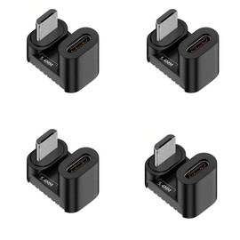 chenyang 4 Pack USB C auf Micro USB Adapter, Micro USB Stecker auf USB C Buchse 180 Grad nach oben abgewinkelter Konverteranschlussadapter unterstützt Ladedatensynchronisierung