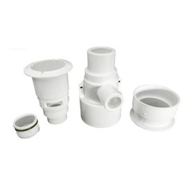 Waterway Poly Gunite Spa Jet Straight Body Assembly (Old Style), White 210-3830