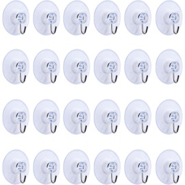 34 Mini Suction Cups with Metal Hooks 25 pack