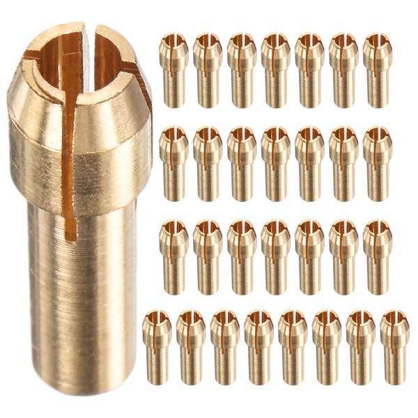 M METERXITY 30-Pack Brass Drill Chuck, 1/8 Inch/ 3.2 mm