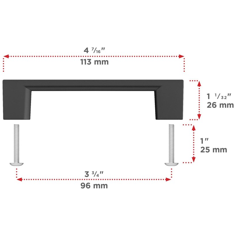 Richelieu Hardware BP816096CHBRZ Armadale Collection 3 3/4-inch (96 mm) Center-to-Center