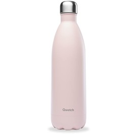 Qwetch - Originals Stainless Steel Insulated Flask 1 L Pastel Pink - Thermos Flask 24 Hours Cold & 12 Hours Hot - Leak-Proof, BPA-Free, Reusable - Perfect for Sports, Travel, Office & Hiking