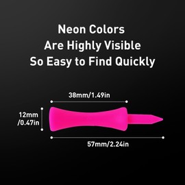 Golf Tees Plastic Golf Tees Tee Set for Driver Value 60 Pack of 100 Reusable Plastic Short Long Blue Red Pink Orange White Multi Colour 32 39 51 58 70 mm for Golfers (Pink 58 mm, Pack of 100)
