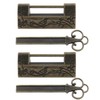 ECSiNG 2PCS Antique Padlocks with Keys Chinese Style Flower Bird