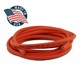 WeldingCity 10-ft 2-AWG USA-made Welding Cable (Orange Red) with Stick Electrode Holder Stinger and Dinse-type Twistlock Connector Plug for Welder Whip Lead