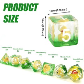 7-Piece Polyhedral Dice Set, 7 Polyhedral Dice, Sharp Edge DND Dice Set, Red Blood Swirls, Resin Dice D&D Dice for RPG Role Playing Games, Dungeons and Dragons Gift, Multicoloured