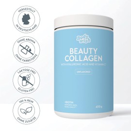 BODYWISH XXL Collagen Powder High Dose 450 g | Test winner hyaluronic acid, biotin & vitamins, skin care | Glow Collagen Powder Hydrolyzate Peptides Fresh Skin Anti-Aging Connective Tissue Hair Loss Neutral Soluble