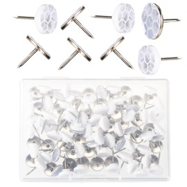 100pcs Reflective Tacks for Trail Marking, 2 Styles High Visibility Glow Tacks Marking Pegs Reflective Trail Markers for Hunting Hiking Tree Stand Camping (Silver)
