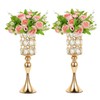 Set of 2 Gold Versatile Vases — 18" Tall Flower