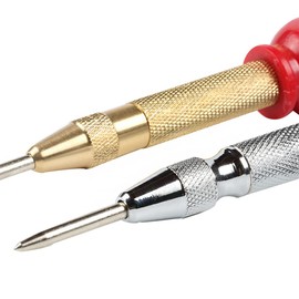 CENPEK 4Pcs Spring-Loaded Automatic Center Punch Tool, 5inch Brass Crushing Hand Tool with Cushion Cap Adjustable Impact for Wood Metal Plastic Glass Window