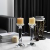 DONOUCLS 2-Pack Crystal Candlestick Holders, Clear Crystal Taper/Pillar Candles Holders,Table