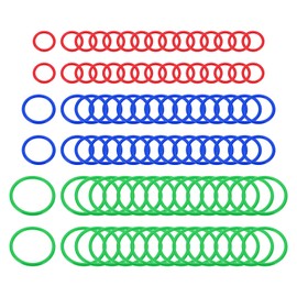 PATIKIL Plastic Toss Ring 3 Sizes, 90 Pack Sports Rings Toss Game Speed and Agility Practice Rings for Carnival Outdoor Games Supplies Bean Bags Throwing Yard Games, Red/Blue/Green
