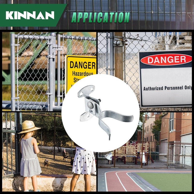 KINNAN 1-5/8'' Flat Back Wall Mount Fork Gate Latch, Chain
