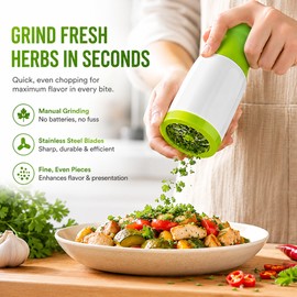 Manual Herb Grinder for Kitchen Prep – Handheld Parsley, Cilantro & Spice Chopper for Home, Restaurant & Hotel Use