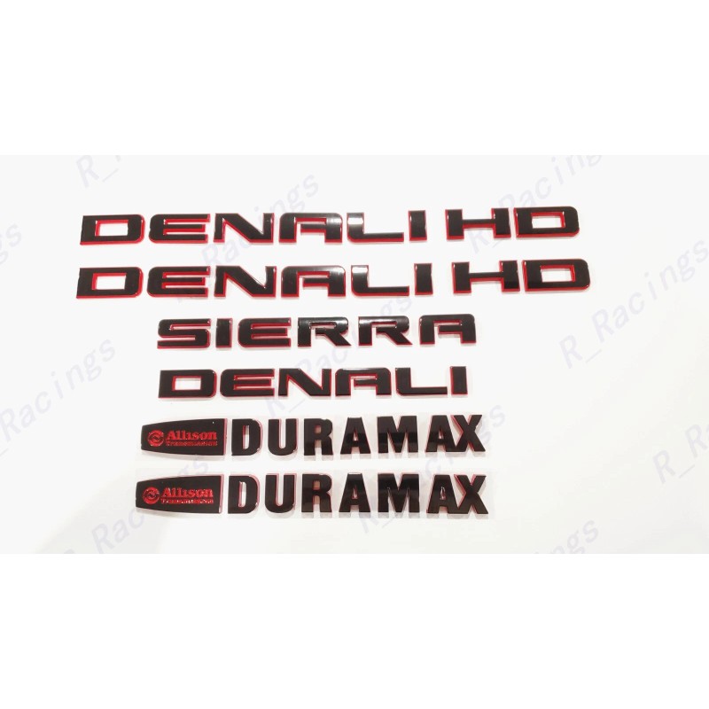 Auto 6PCS 11-19 Gloss Black Red GMC Sierra Denali Duramax