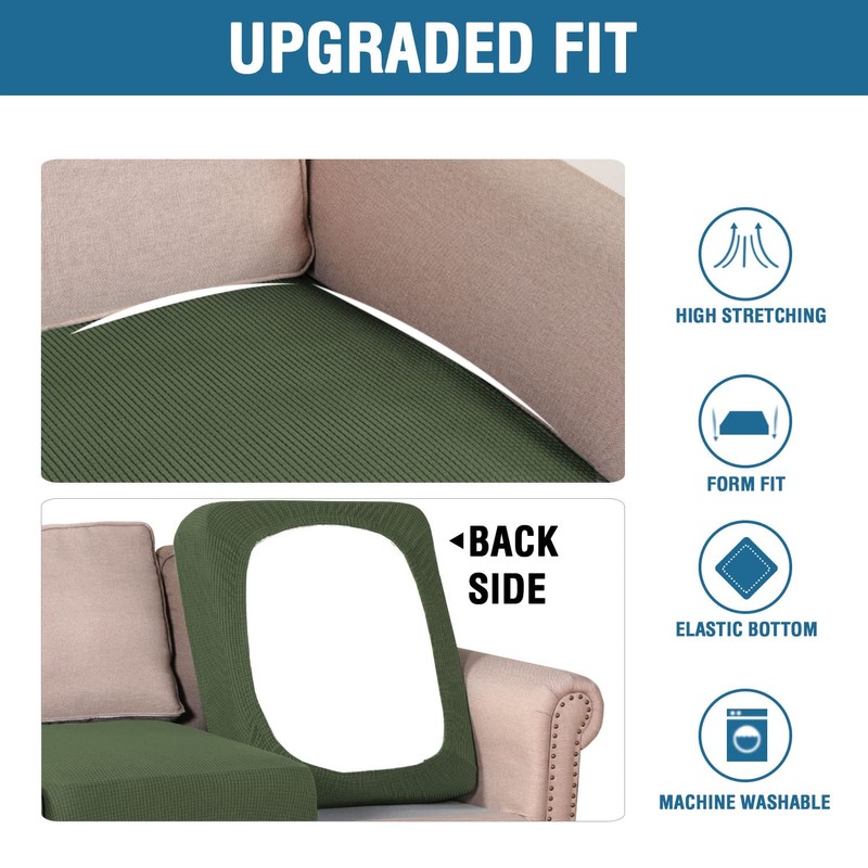 H.VERSAILTEX Super Stretch Individual Seat Cushion Covers Sofa Covers Couch