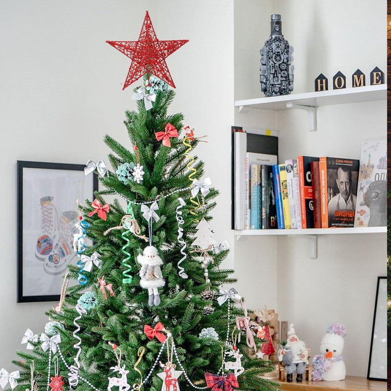 Tree Crown Star Tree Topper Hollowed Christmas Tree Topper Star