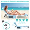 Oversized Tanning Lounge Chair for Outside, Heavy Duty Chaise Lounge