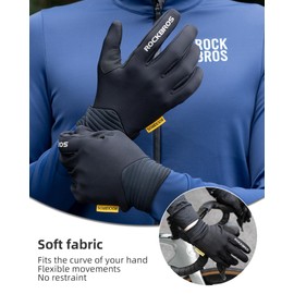 ROCKBROS Cycling Gloves for Men Women Running Gloves Touchscreen Motorcycle Gloves Full Finger