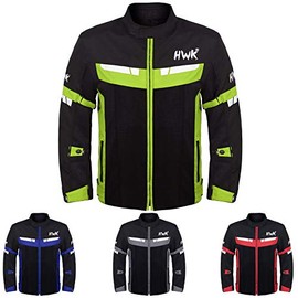 HWK Mesh Motorcycle Jacket Riding Air Motorbike Jacket Biker CE Armored Breathable (Large, Green)