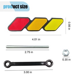 TRD Grille Decoration Badge - Tri-Color Grille Badge Emblem Front Grille Insert Trims - Car Truck Label Decoration Accessories Compatible with Tacoma 4Runner Tundra Sequoia Rav4 Highlander (Red)