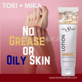Tori + Mika Creation Pearl Spa Hand & Body Lotion - No Sticky lotion - Nourishing Skin Lotion Moisturizer Cream From Dryness, Cracked and Flaking - Perfect for Travel Daily Compact Size