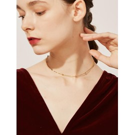 ChainsHouse Necklace Women's Choker Stainless Steel Ball Chain Metal Allergy Friendly Accessory, Stainless Steel