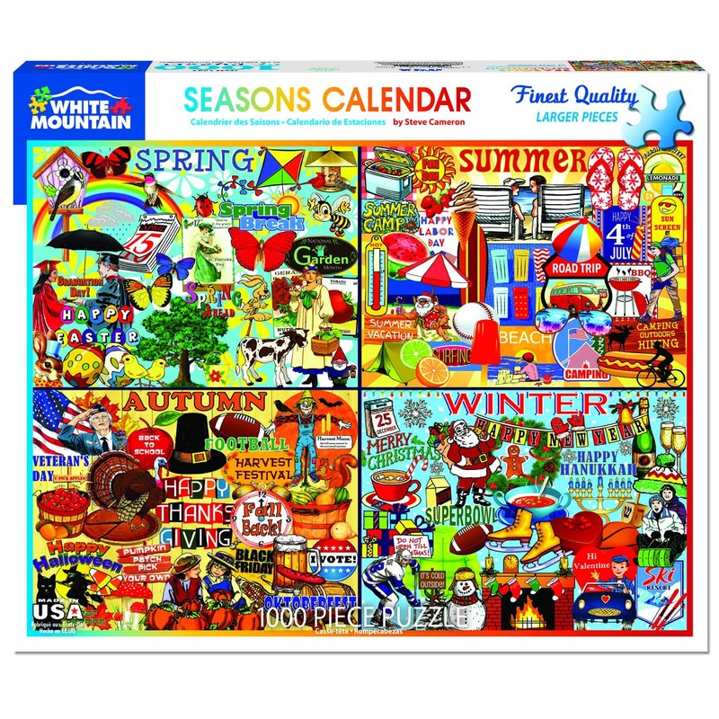 White Mountain Puzzles Seasons Calendar, 1000 Piece Puzzle