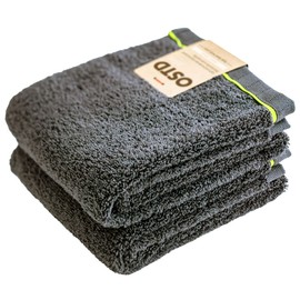 OSTD Plus Face Towels, Set of 2, Charcoal, Mocomoco, Approx. 13.4 x 31.5 inches (34 x 80 cm), Fashionable, Good Design Award, Dull Color, 8 Colors to Choose from, Fluffy, 100% Cotton