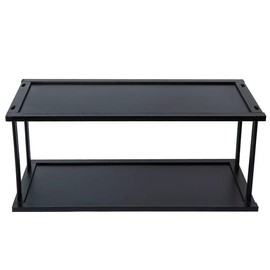 Zjlqltm Bamboo Desktop Bookshelf Organizer – 3-Tier Desk Storage Rack for Office, Home, Study, Kitchen – Compact Shelf for Books, Plants, Toiletries, Supplies (Two Layers - Length 26.38 in)