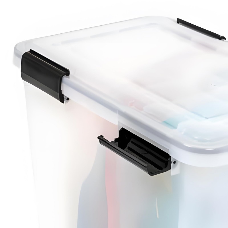 IRIS USA WeatherPro 74 Qt Storage Bins with Lids, 2