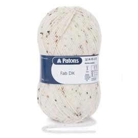 Patons Fab DK Kitting/Crochet Yarn Double Knitting Wool 100g Balls and 100% Acrylic Machine Washable & Tumble Dry Yarn - 44 Colours in The Range - Colour 2070 - Natural Tweed - 1 x 100g Ball