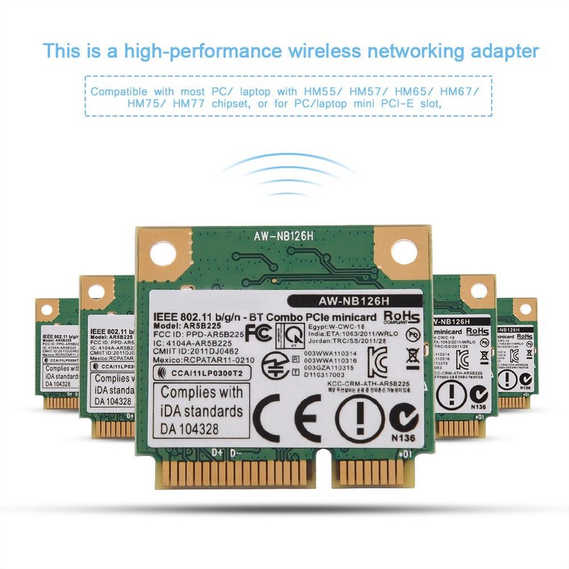 Bluetooth WiFi PCI-E Wireless Card, Dual Band Network Card for