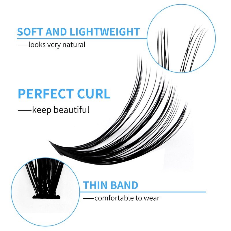 Individual Eyelashes, DIY Cluster Eyelashes, 0.07 D Curl, Individual Eyelash