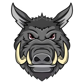 Wild Boar Hunting Car Stickers 2-Pack, Gray Waterproof Stickers for Trucks, Windows, Laptops – Outdoor Adventure Animal Decal B096