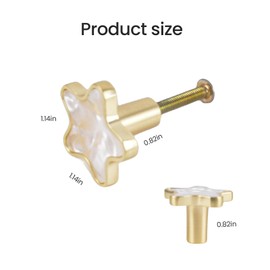 Trim Star Knobs, Set of 6 Dresser Pulls Knob Furniture Cabinet Doors Dresser Drawer Pulls Single Hole Aluminium Handles