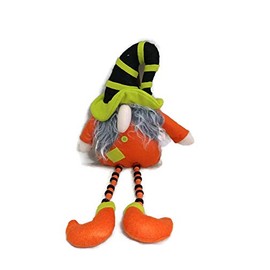 Mystic Witch Gnome Dangle Leg Decor 21 Inch - Black/Green Hat