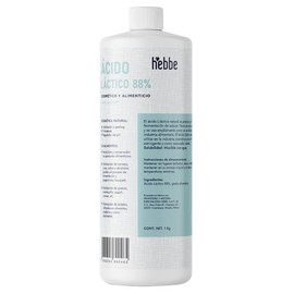 Hebbe - Ácido Láctico, Exfoliante y Regulador de pH para Cosméticos, 1000 g