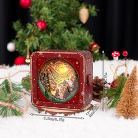 Woodemon Wooden Puzzles for Adults, 3D Puzzles for Adults Nightlight Bedside Lamp, DIY 3D Wood Puzzles Adults Kids Birthday Anniversary Family Games (Snowman)