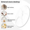 SSTBLEV Round Table Top, 23.6” White Sintered Stone Tabletop, DIY