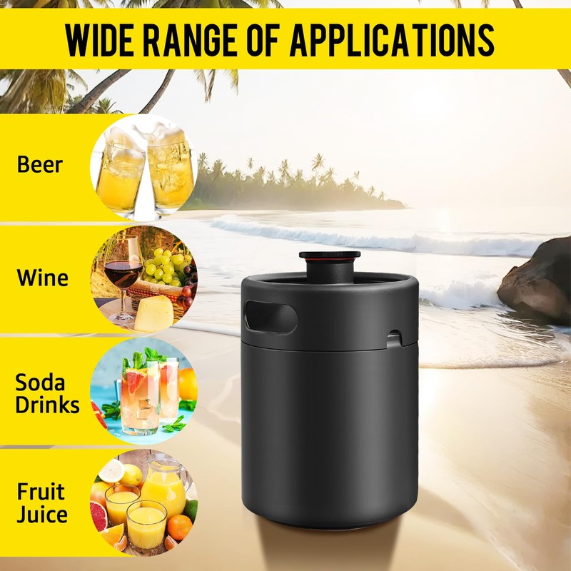 MRbrew 64oz Mini Keg Growler Portable Draft Beer Dispenser System