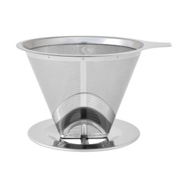 Strix Design SD-901 Paper Filter Free Stainless Coffee Dripper for 2-4 Cups, No Brush Required, Double Layer Mesh Construction