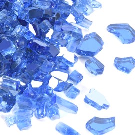 vchin Firepit Glass Beads 20 Pounds, Cobalt Blue Fire Glass for Propane FirePit, Fireplace and Outdoor Decorative, 1/4 Inch Reflective Fire Rocks