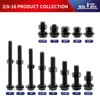 3/8-16 x 3 Hex Head Screw Bolt, Nuts, Flat &