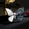 Elegant Silver Butterfly Brooch - Copper with Tungsten Gold Plating,