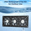 Fanspex Solar 3 Fan Kit, 25W Waterproofed Solar Powered Fans